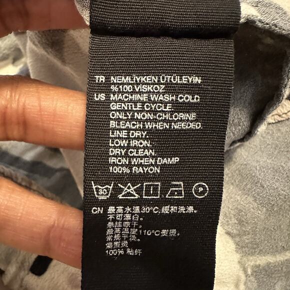 & Other Stories Women 12 Dress A-line V-Back Sleeveless Rose Print Mini Black - Picture 5 of 8